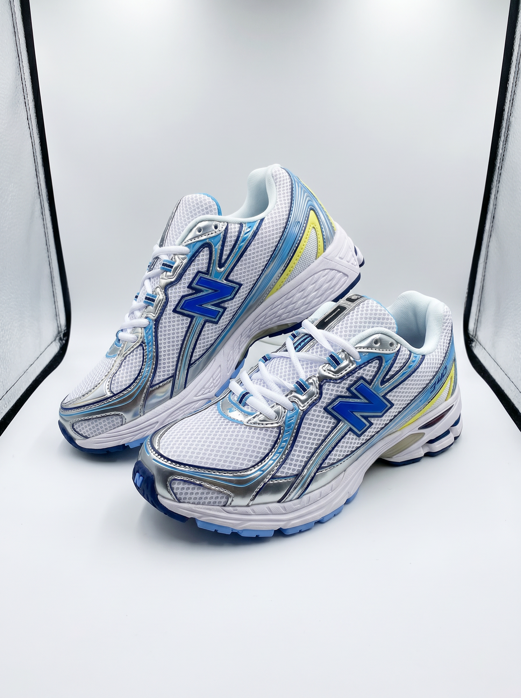 New Balance 740 - White Silver Sky Blue Yellow