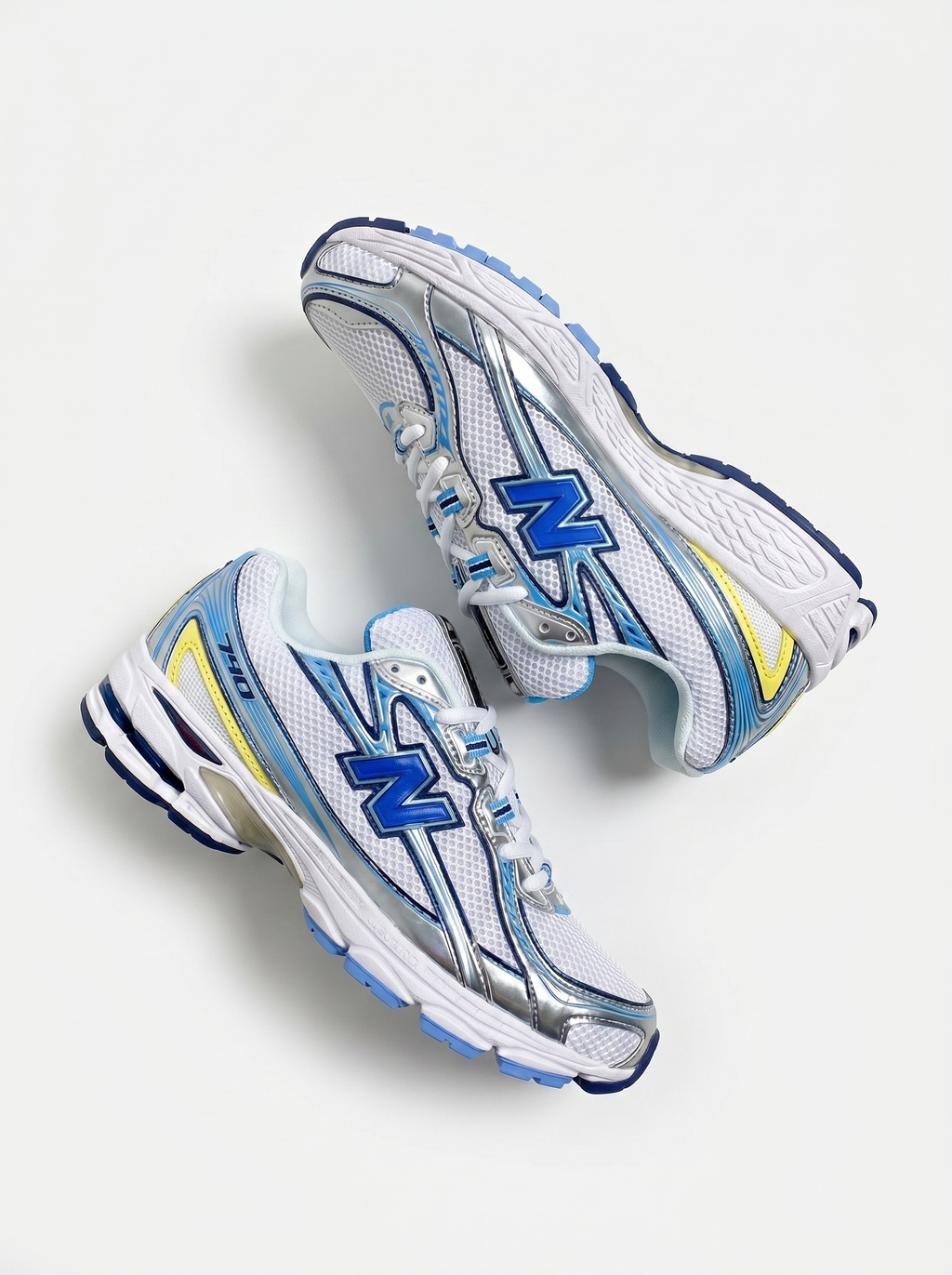 New Balance 740 - White Silver Sky Blue Yellow