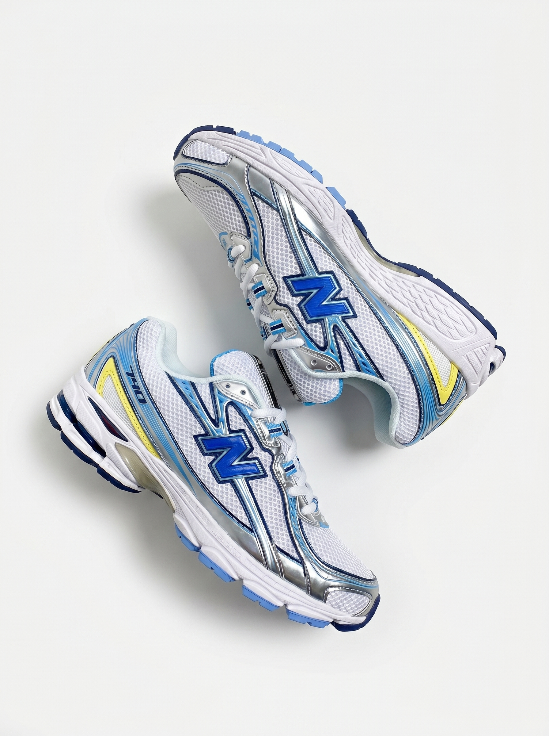 New Balance 740 - White Silver Sky Blue Yellow